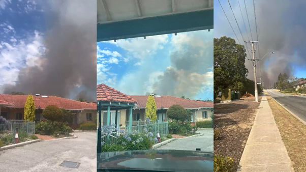 Tthe fire on Pinjar Road, Wanneroo, only 300m from the homes.