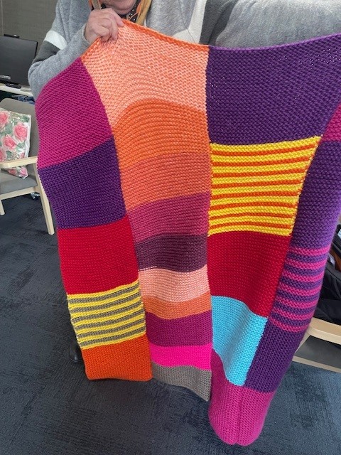 Calvary Haydon Knitting Group make blankets for the homeless in Canberra