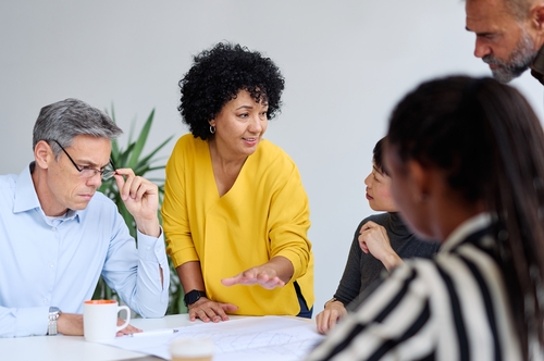 board members in discussion